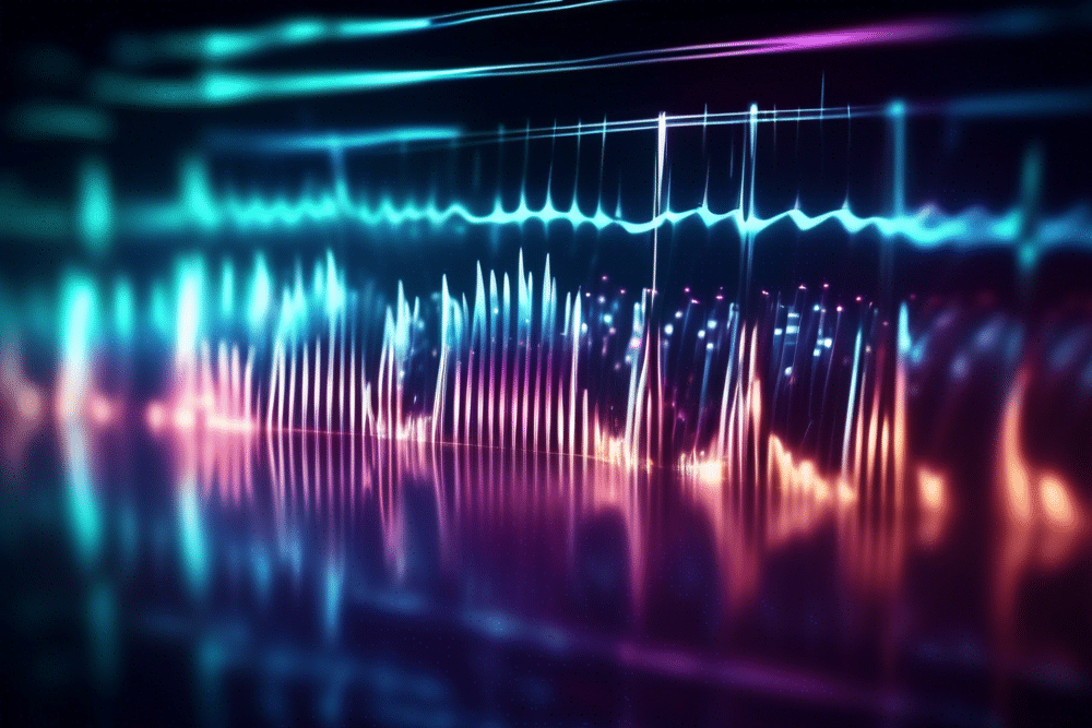 Abstract visual of pulsating rawstyle sound waves