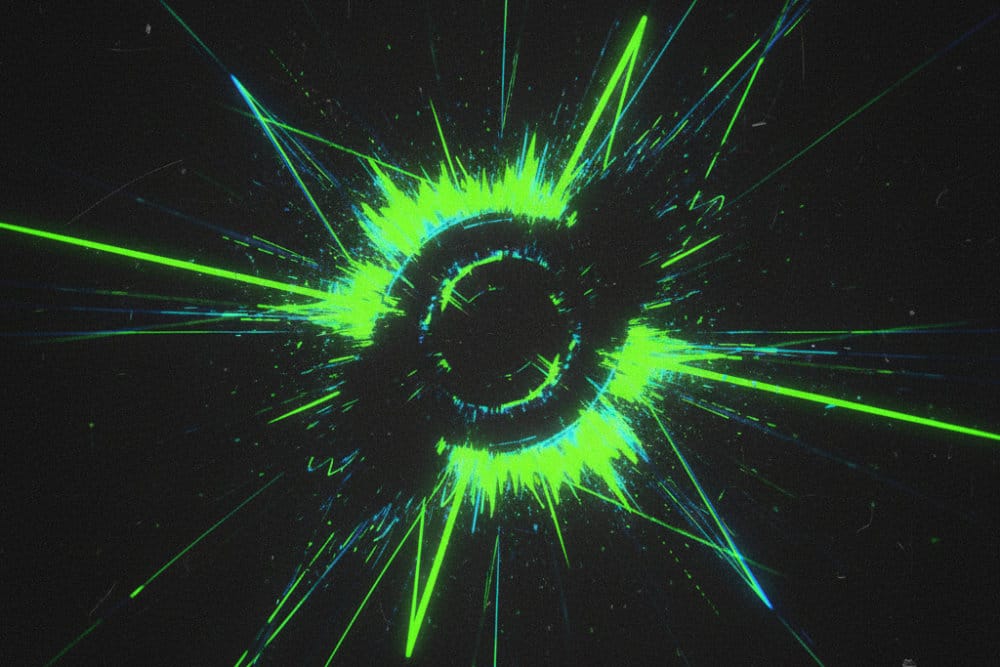 Abstrakte Visualisierung der Hardstyle Musik von Riot Shift