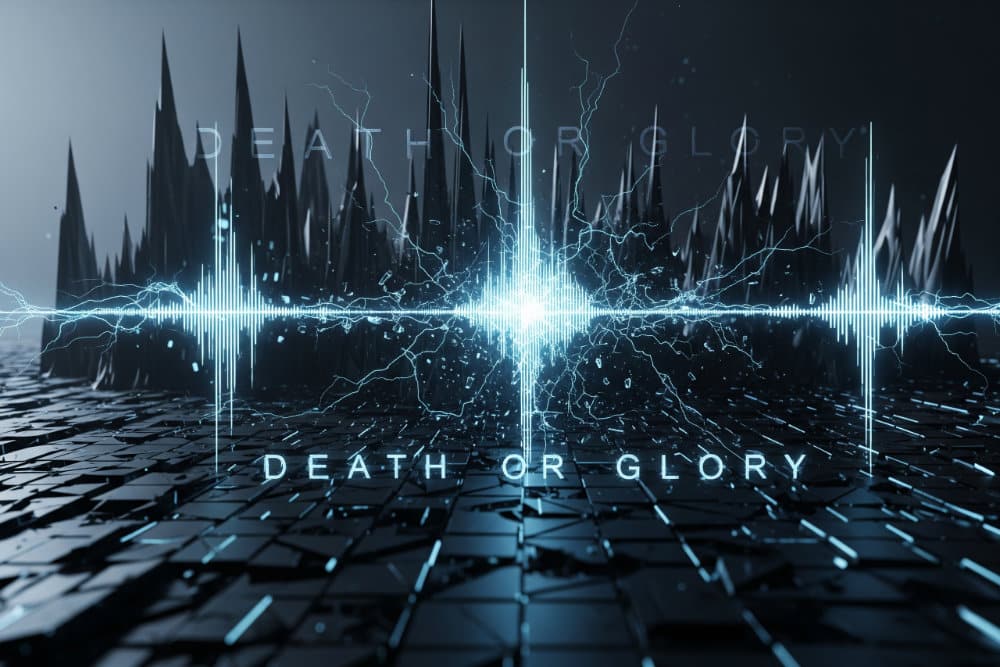 An abstract visualization of Gunz for Hires aggressive raw hardstyle sound