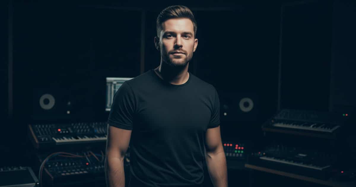 Hardstyle Producer in his studio