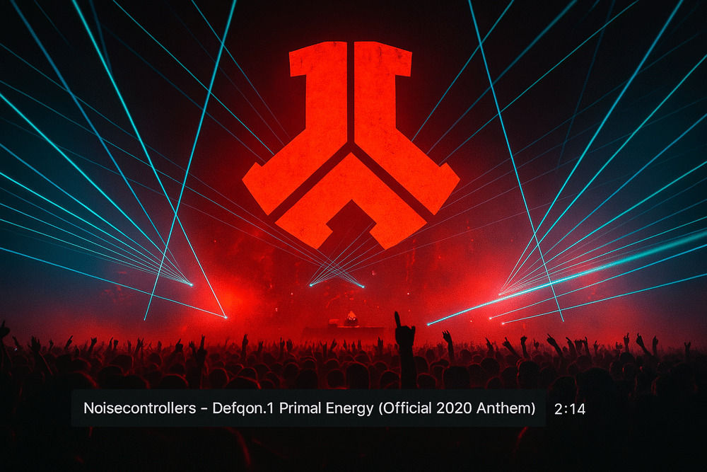 Iconic Defqon 1 festival during a Noisecontrollers anthem drop