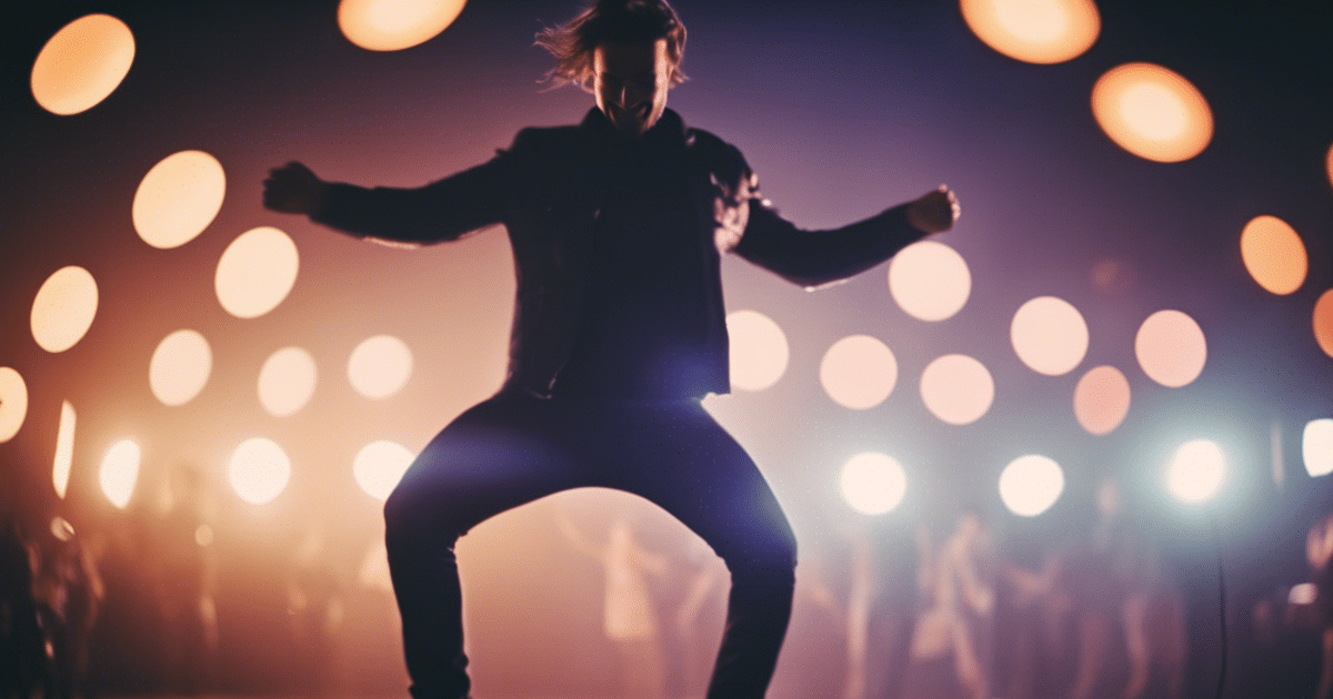 a man dances happily to edm music