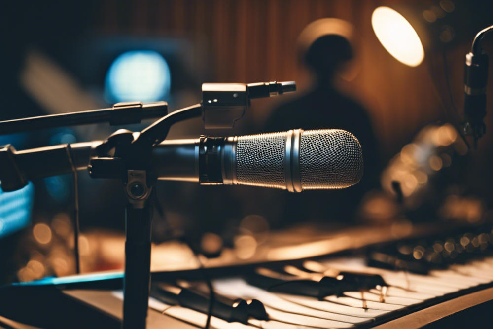 a music band recording interlude in music studio