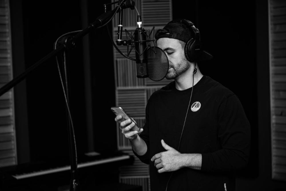 Male Singer Recording Vocals