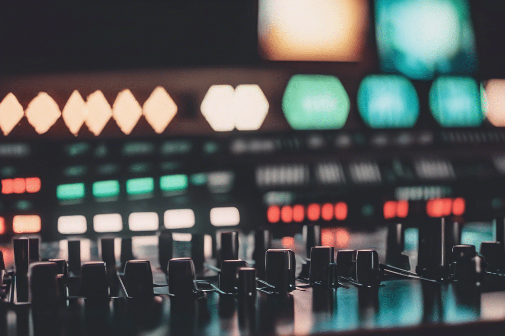 mixing desk in a music studio