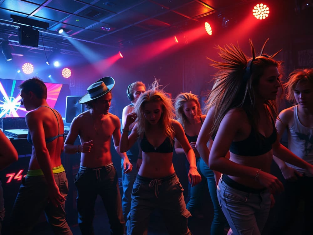 people dancing in a club