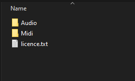 VIPZONE Sample Pack Structure - Dividation of the files by file type